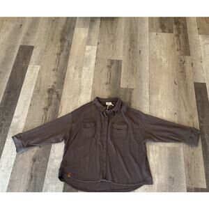 Simply Southern Shirt Womens XL Waffle Knit Button Up Long Sleeve Pockets New